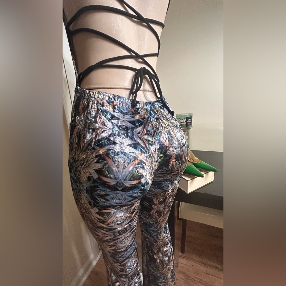 Velour Lotus Flower Corset Jumpsuit w front pockets:NWOT